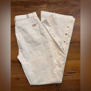 7 For All Mankind Off-White Boot Cut Jeans